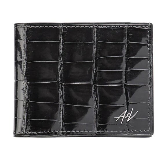 Premium Alligator Leather Wallet – Exotic & Elegant - Lacquer Grey - Picture 3 of 5